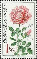 (1973-032) Марка Чехословакия "Роза" ,  III O